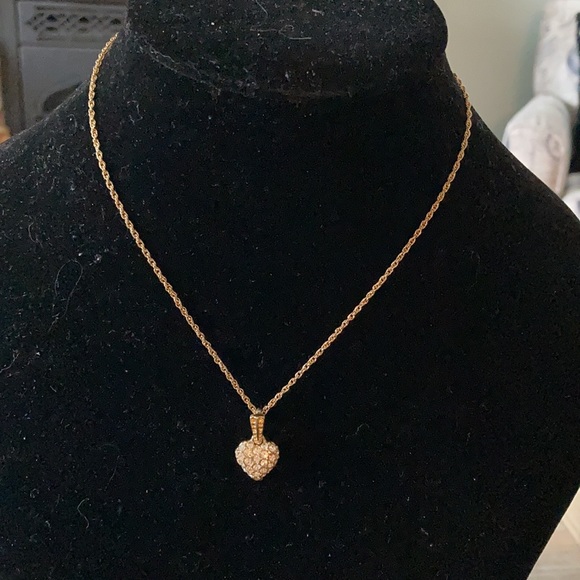 Vintage Monet rhinestone heart necklace - Picture 2 of 10